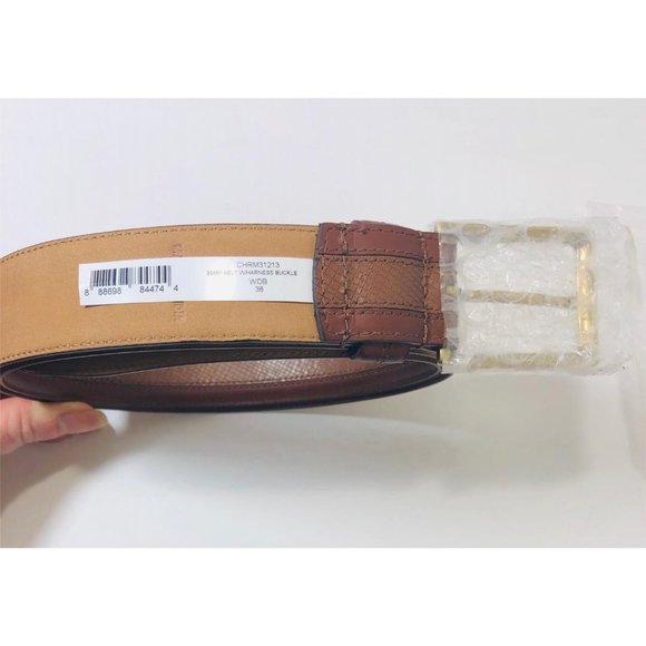 SOLD Cole Haan Mens Brown Textured Leather Belt 36 - Picture 3 of 5